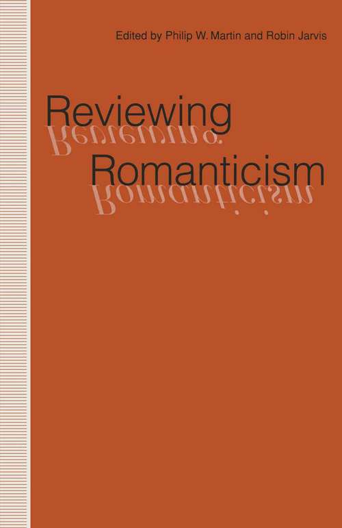 Book cover of Reviewing Romanticism (1st ed. 1992)