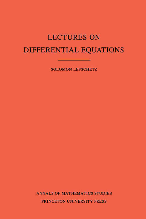 Book cover of Lectures on Differential Equations. (AM-14), Volume 14