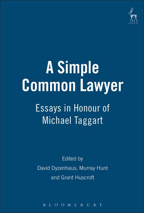 Book cover of A Simple Common Lawyer: Essays in Honour of Michael Taggart