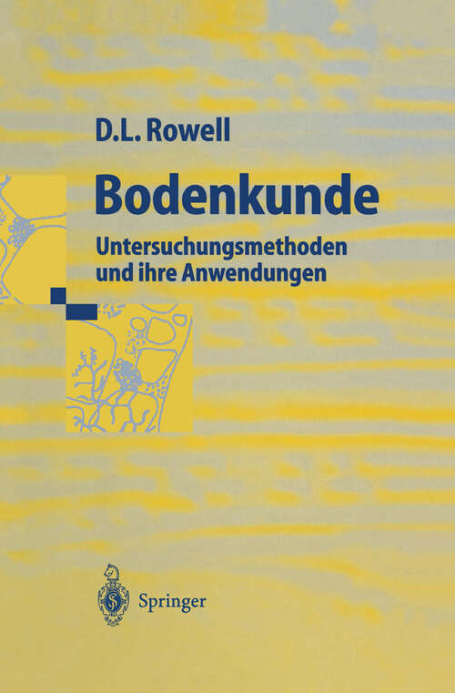 Book cover of Bodenkunde: Untersuchungsmethoden und ihre Anwendungen (1997)