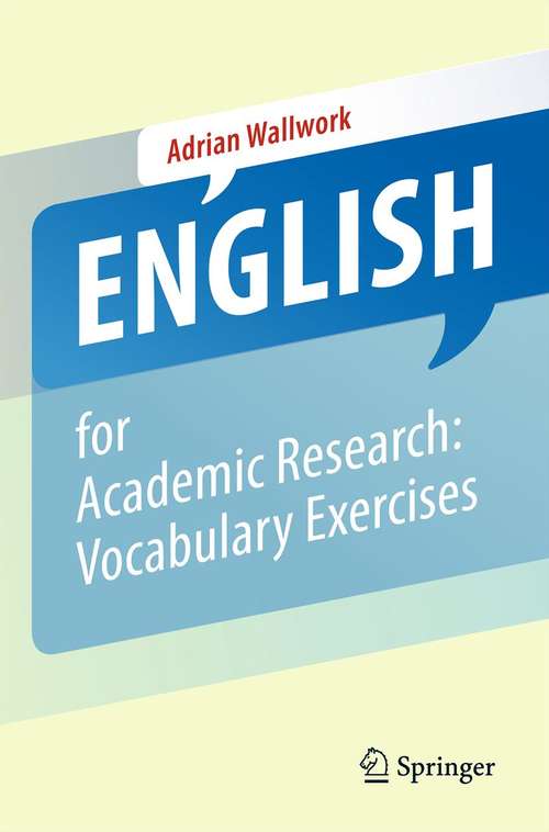 Book cover of English for Academic Research: Vocabulary Exercises (2013) (English for Academic Research)