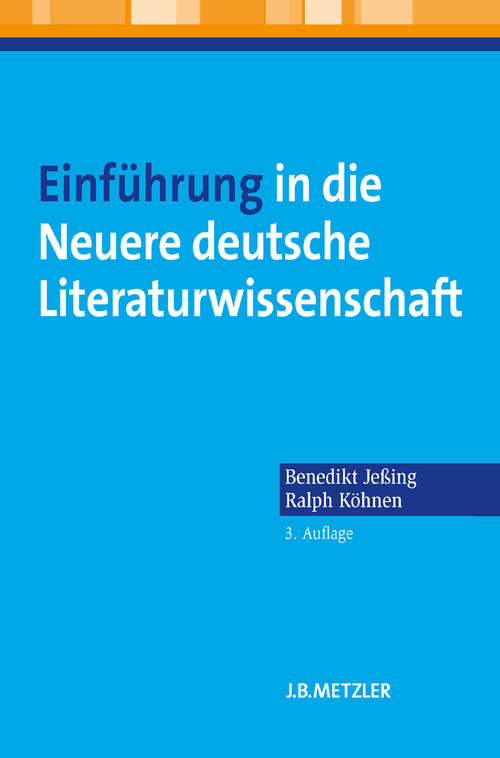 Book cover of Einführung in die Neuere deutsche Literaturwissenschaft (3. Aufl. 2012)