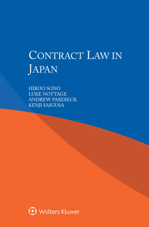 Book cover of Contract Law in Japan