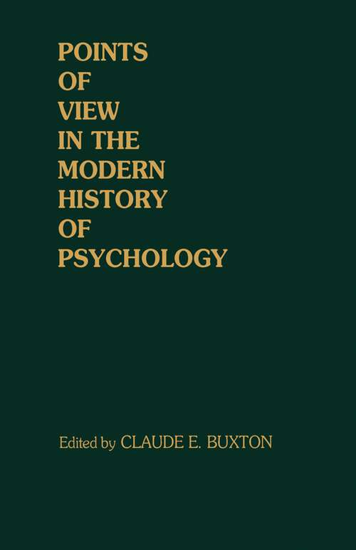 Book cover of Points of View in the Modern History of Psychology