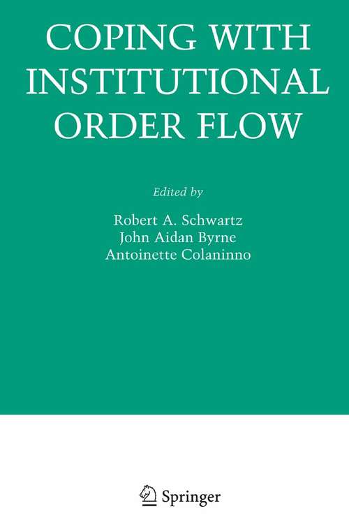 Book cover of Coping With Institutional Order Flow (2005) (Zicklin School of Business Financial Markets Series)