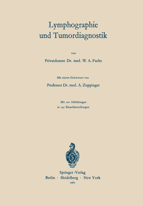 Book cover of Lymphographie und Tumordiagnostik (1965)