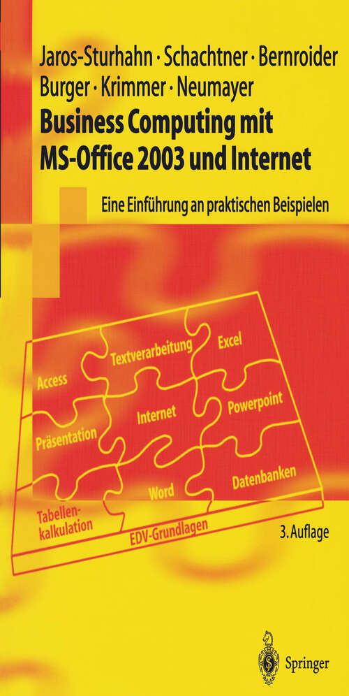 Book cover of Business Computing mit MS-Office 2003 und Internet: Eine Einführung an praktischen Beispielen (3. Aufl. 2004) (Springer-Lehrbuch)