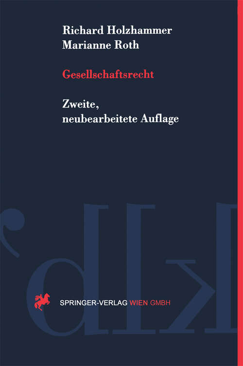 Book cover of Gesellschaftsrecht (2. Aufl. 1997) (Springers Kurzlehrbücher der Rechtswissenschaft)