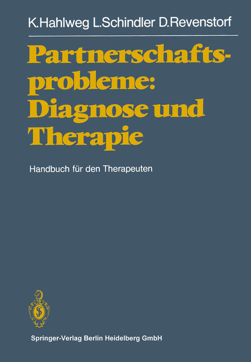 Book cover of Partnerschaftsprobleme: Handbuch für den Therapeuten (1982)