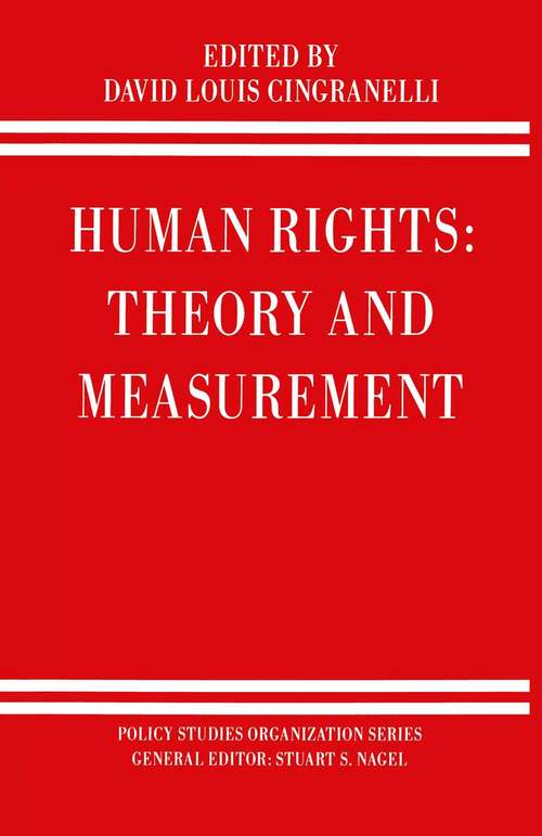 Book cover of Human Rights Theory (1st ed. 1988) (Policy Studies Organization Series)