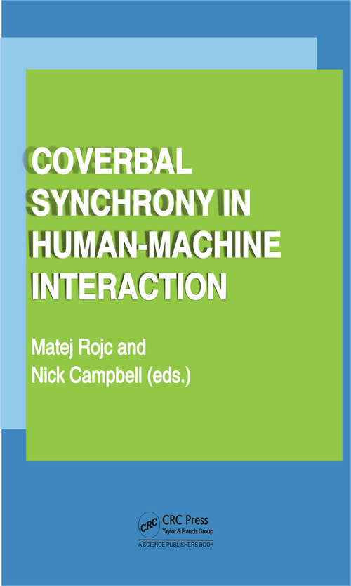 Book cover of Coverbal Synchrony in Human-Machine Interaction