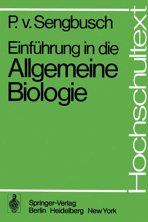 Book cover of Einführung in die Allgemeine Biologie (1974) (Hochschultext)