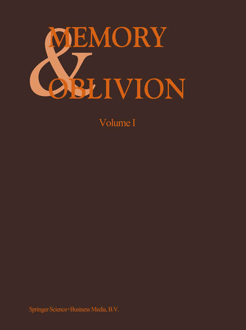 Book cover of Memory & Oblivion: Proceedings of the XXIXth International Congress of the History of Art held in Amsterdam, 1–7 September 1996 (1999)