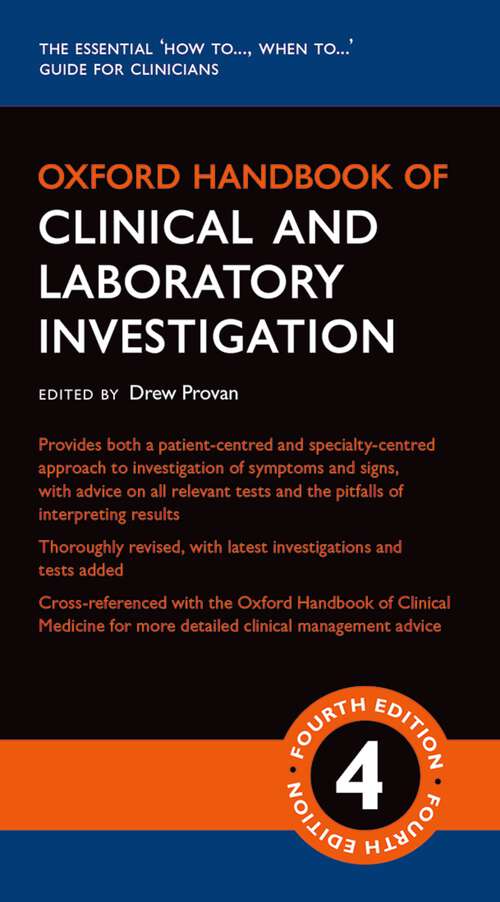 Book cover of Oxford Handbook of Clinical and Laboratory Investigation (Oxford Medical Handbooks)