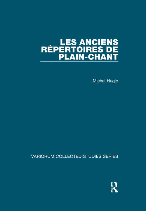 Book cover of Les anciens répertoires de plain-chant