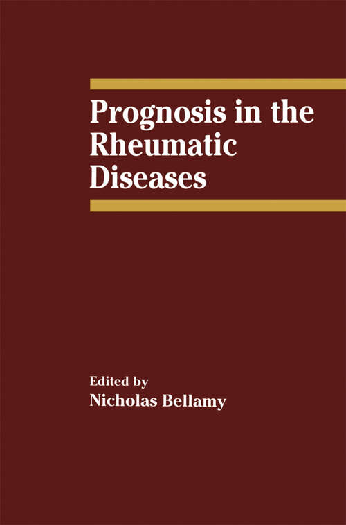 Book cover of Prognosis in the Rheumatic Diseases (1991)