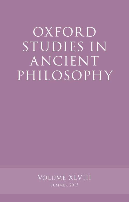 Book cover of Oxford Studies in Ancient Philosophy, Volume 48 (Oxford Studies in Ancient Philosophy)