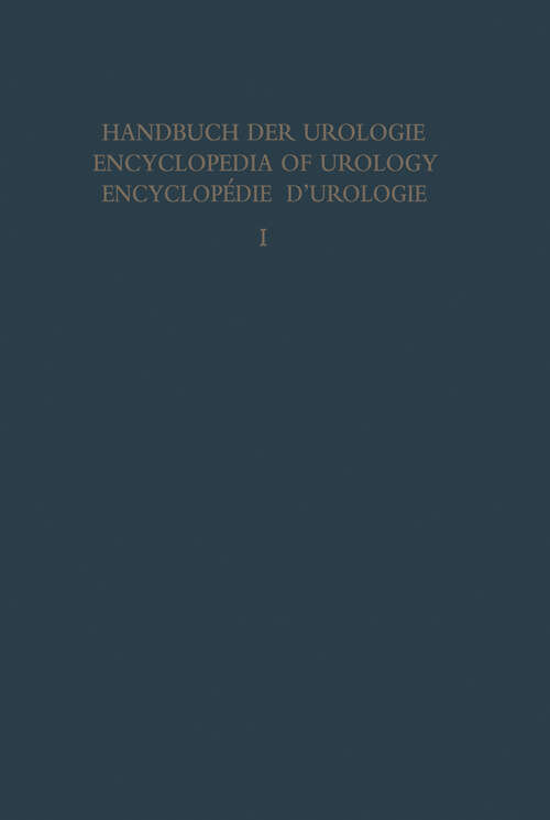 Book cover of Anatomie und Embryologie (1969) (Handbuch der Urologie   Encyclopedia of Urology   Encyclopedie d'Urologie #1)