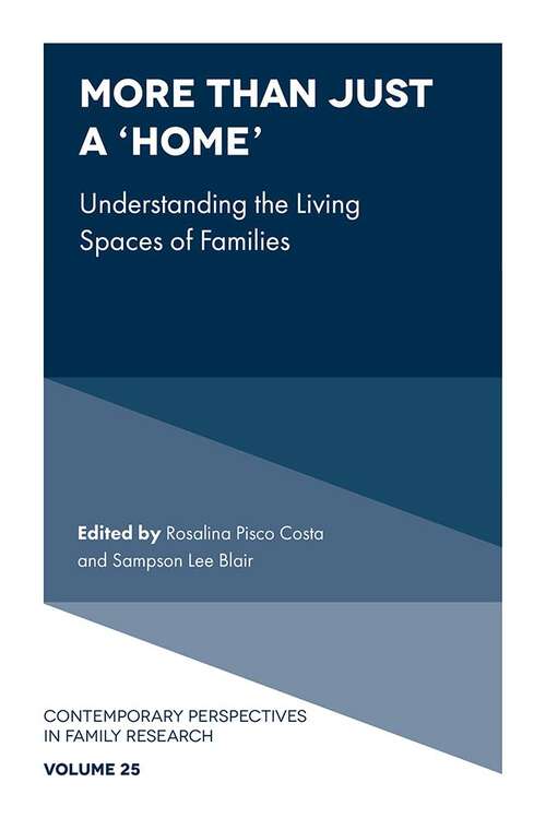 Book cover of More than just a ‘Home’: Understanding the Living Spaces of Families (Contemporary Perspectives in Family Research #25)