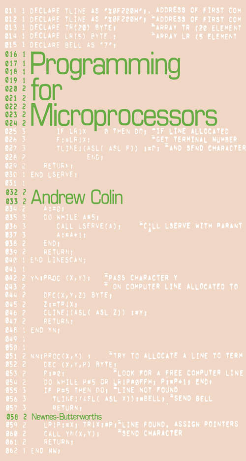 Book cover of Programming for Microprocessors