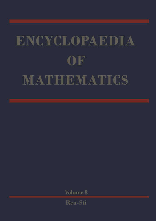 Book cover of Encyclopaedia of Mathematics: Reaction-Diffusion Equation - Stirling Interpolation Formula (1992) (Encyclopaedia of Mathematics #8)