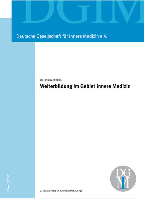 Book cover of Weiterbildung im Gebiet Innere Medizin (2012)