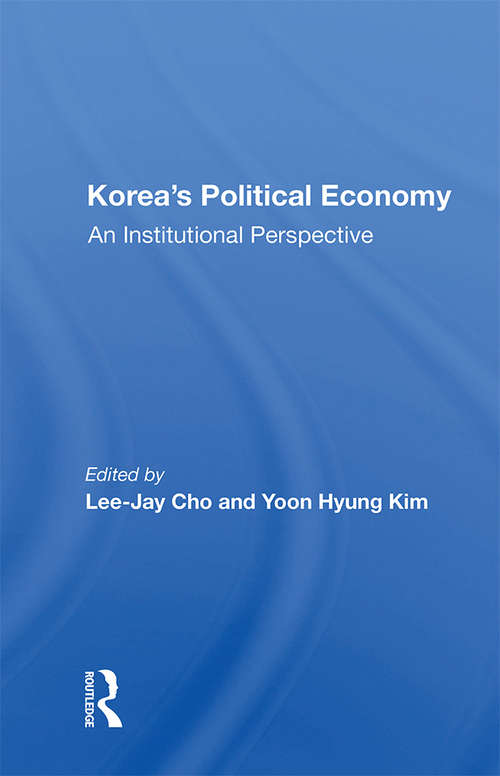 Book cover of Korea's Political Economy: An Institutional Perspective