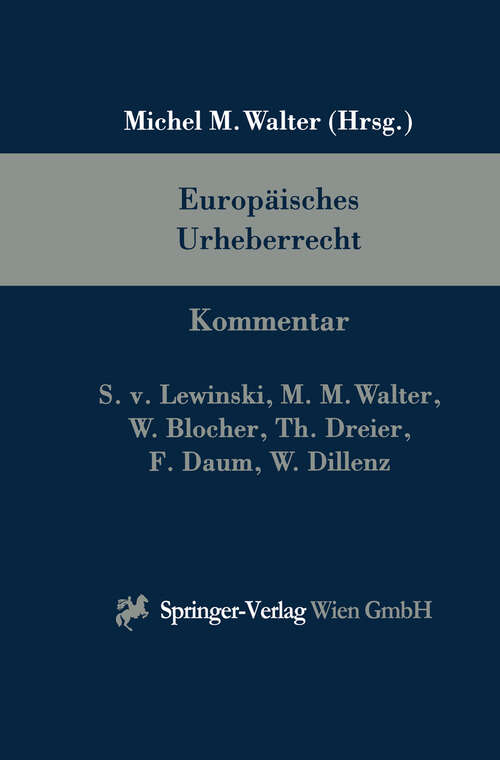 Book cover of Europäisches Urheberrecht: Kommentar (2001)