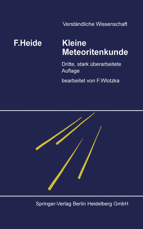 Book cover of Kleine Meteoritenkunde (3. Aufl. 1988) (Verständliche Wissenschaft #23)