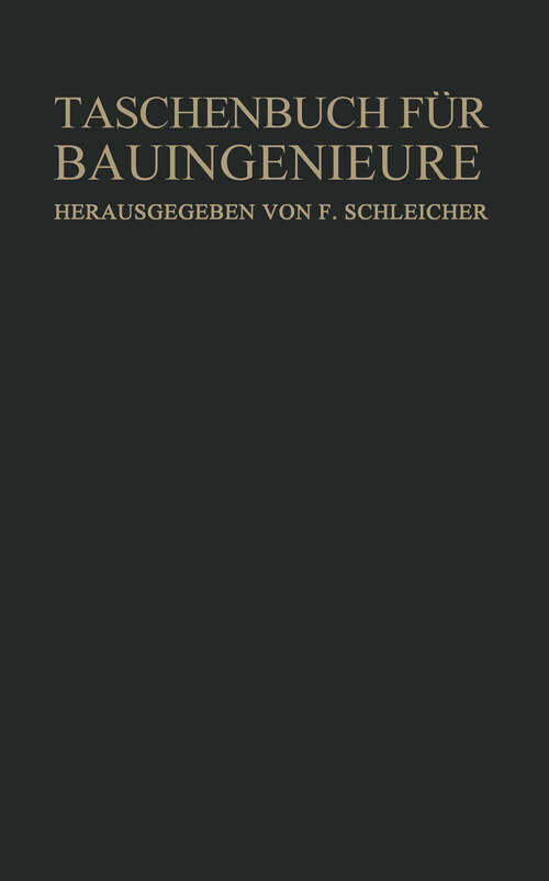 Book cover of Taschenbuch für Bauingenieure (1943)