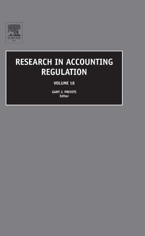 Book cover of Research in Accounting Regulation (2) (Research in Accounting Regulation: Volume 18)