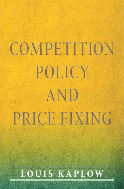 Book cover of Competition Policy and Price Fixing (PDF)