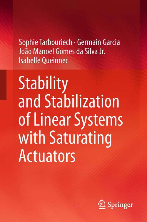 Book cover of Stability and Stabilization of Linear Systems with Saturating Actuators (2011)